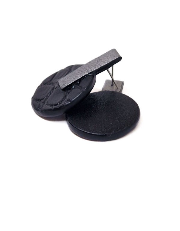 Croco. Cuir noir argent – Image 2
