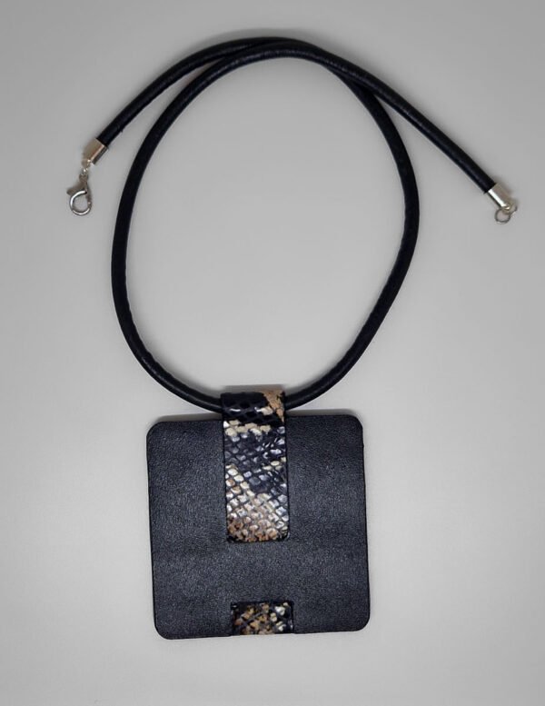 H. Cuir noir,motif serpent – Image 3