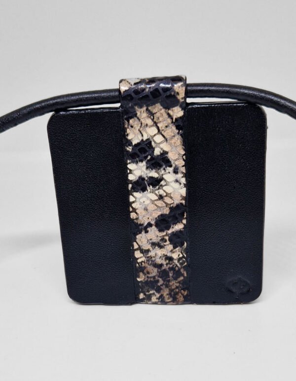 H. Cuir noir,motif serpent – Image 2